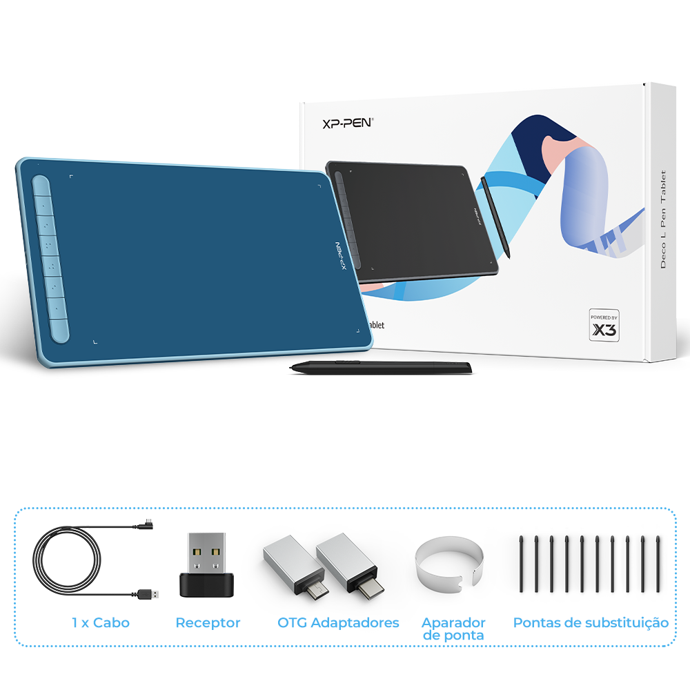 Mesa digitalizadora XPPen Deco LW suporta conexão sem fio